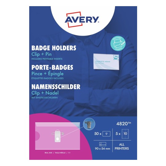 Badgehouder combi set 4820 Inhoud: 50 Stuk / 5 Vellen