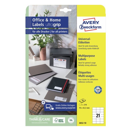 Universele etiketten, 10 vel 3652-10