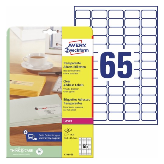 Mini etiketten L7551-25 Inhoud: 1.625 Etiketten / 25 Vellen