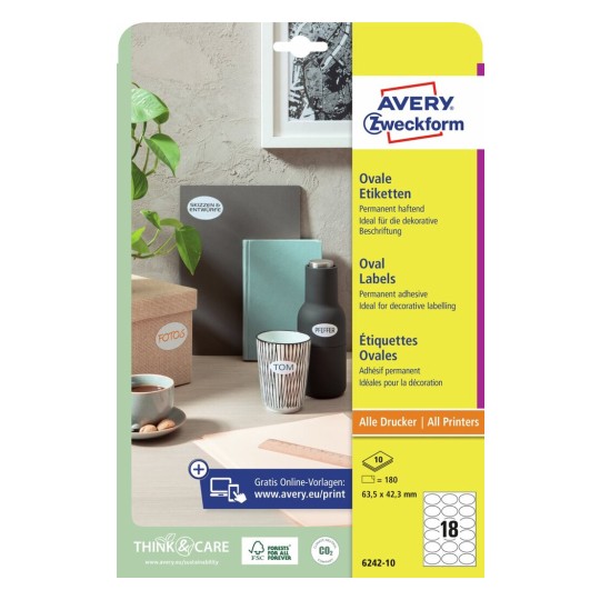 Ovale productetiketten 6242-10