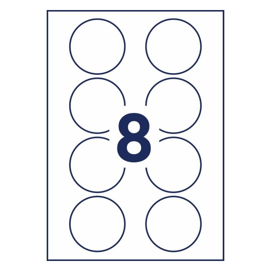 Zelfklevende ronde naambadges J4881-20 Ø 65 mm