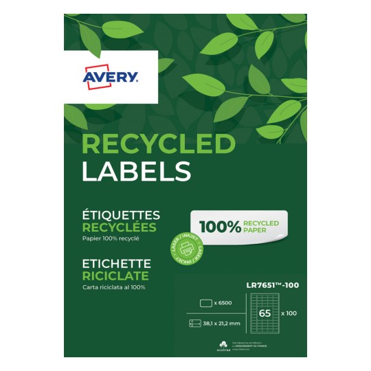 Gerecyclede mini-adresetiketten LR7651-100