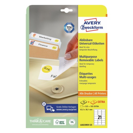 Afneembare etiketten L6023REV-25