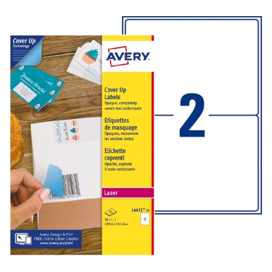 BlockOut™ verzendetiketten L4611-25 Inhoud: 50 Etiketten / 25 Vellen