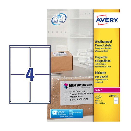 Verzendetiketten L7994-25 Inhoud: 100 Etiketten / 25 Vellen