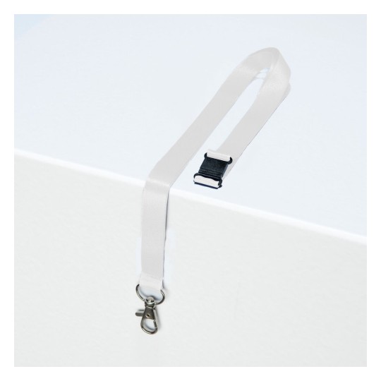 10 gerecyclede Lanyards van 100% gerecylced kunststof, wit 4842W