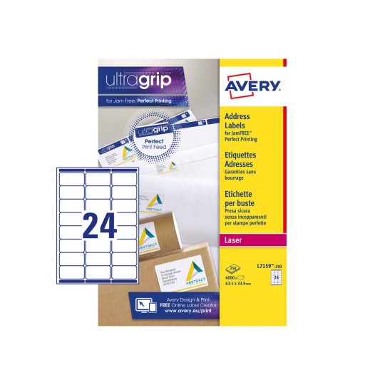 Adresetiketten L7159-250 Inhoud: 6.000 Etiketten / 250 Vellen