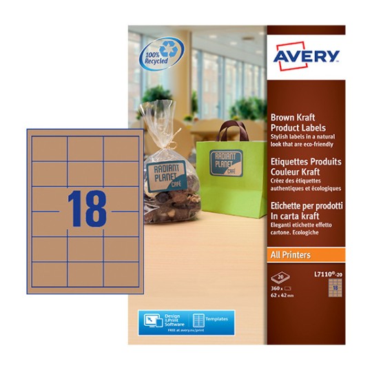 Productetiketten L7110-20 Inhoud: 360 Etiketten / 20 Vellen