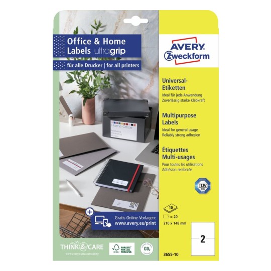 Universele etiketten, 10 vel 3655-10