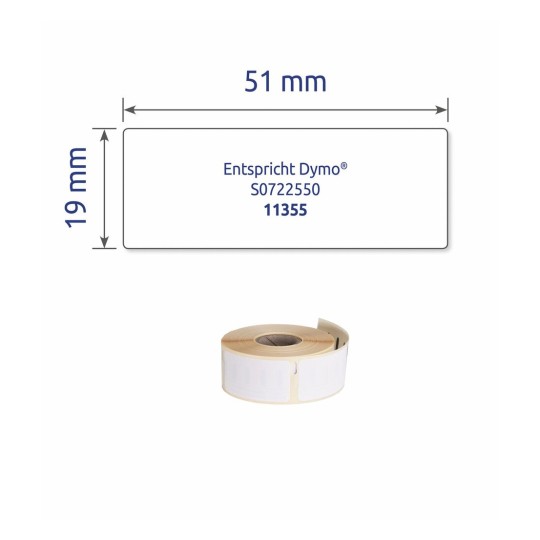 Etiketten op rol AS0722550 19 x 51 mm