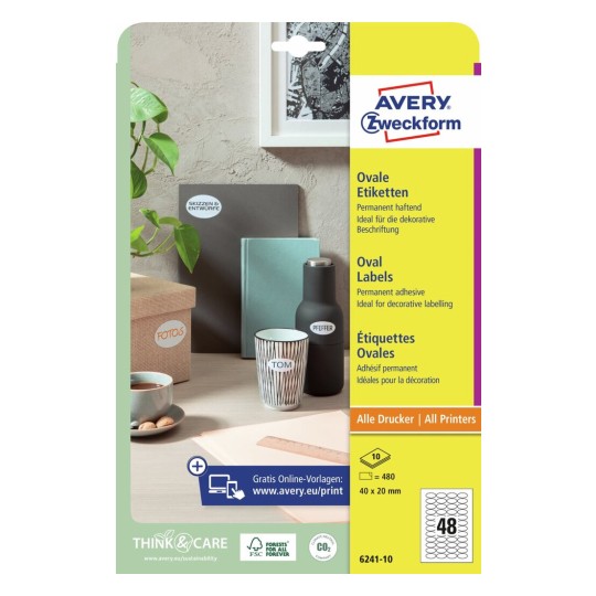 Ovale productetiketten 6241-10