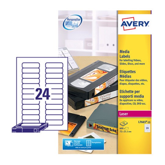 Media etiketten L7665-25 Inhoud: 600 Etiketten / 25 Vellen