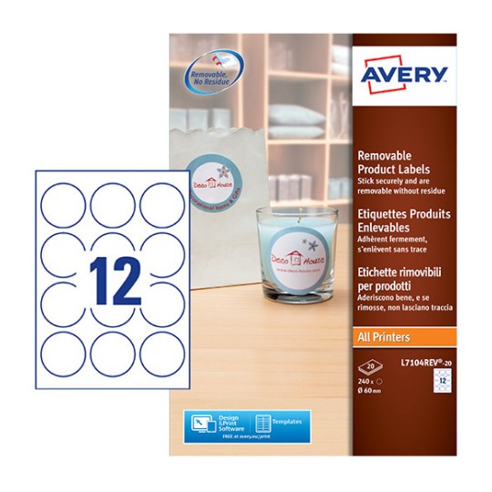 Productetiketten L7104REV-20 Inhoud: 240 Etiketten / 20 Vellen