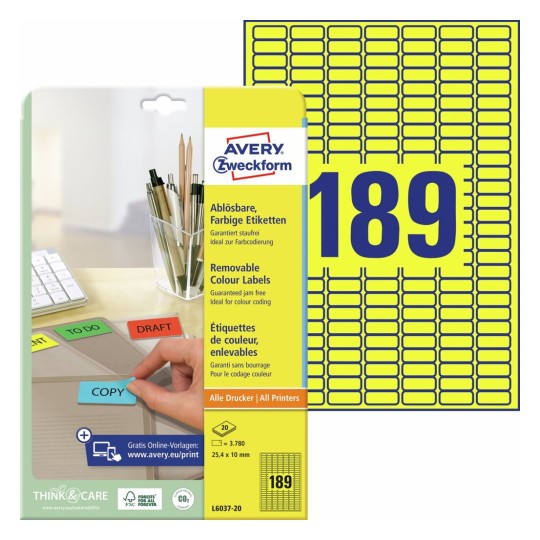 Avery-zweckform etiketten 48.5 x 25.4 mm