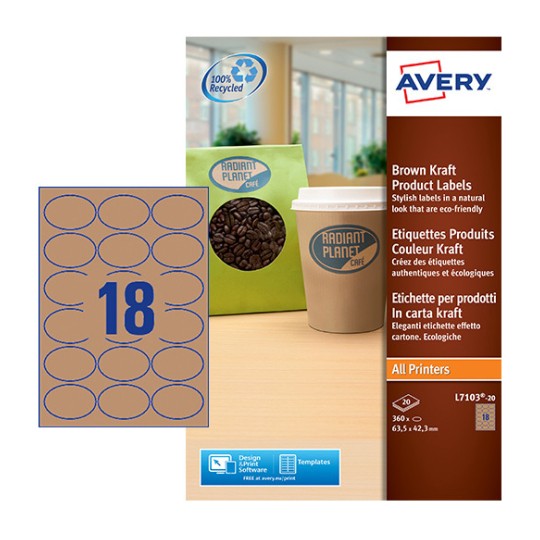 Productetiketten L7103-20 Inhoud: 360 Etiketten / 20 Vellen