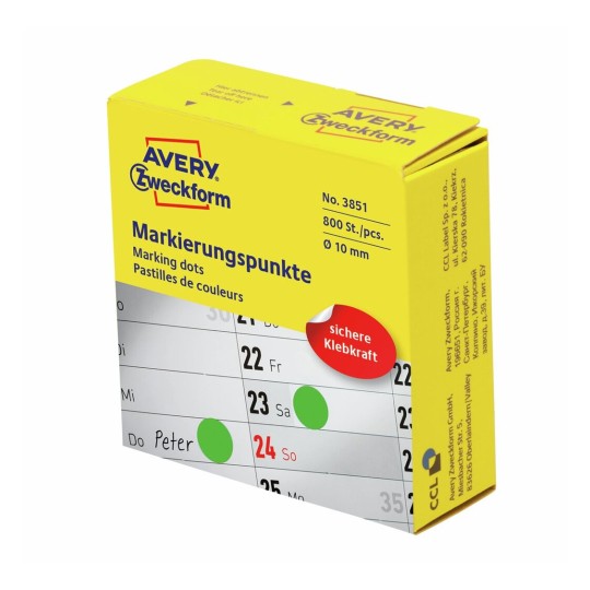 Markeringspunten 3851 Inhoud: 800 Etiketten / 1 Rol