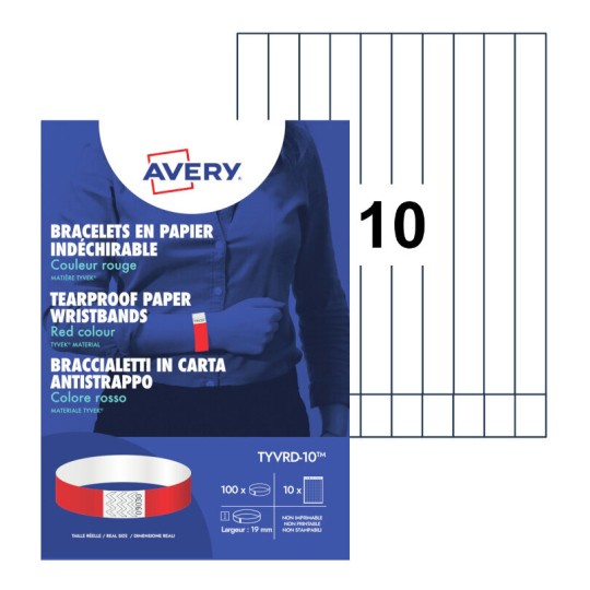 Scheurvrije Tyvek® polsbandjes TYVRD-10 Inhoud: 100 Bracelets