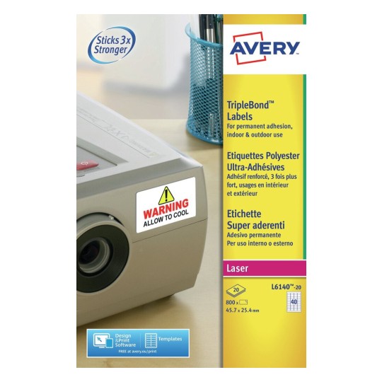 Inventaris etiketten met extra kleefkracht L6140-20