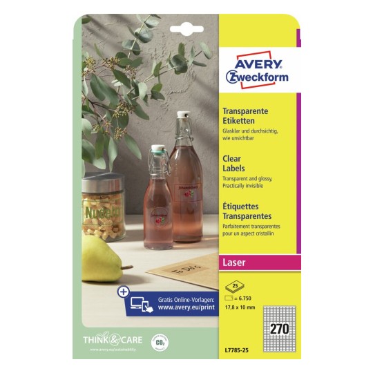 Crystal clear etiketten L7785-25