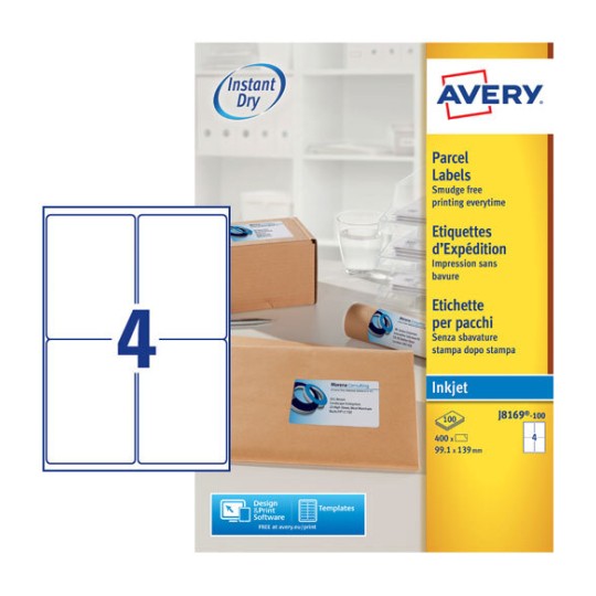 Verzendetiketten J8169-10 Inhoud: 40 Etiketten / 10 Vellen