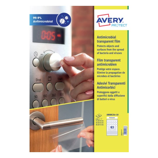 Ronde antimicrobiële stickers AM00CA4-10