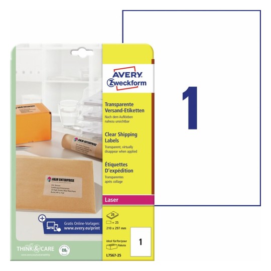 Verzendetiketten L7567-25 Inhoud: 25 Etiketten / 25 Vellen