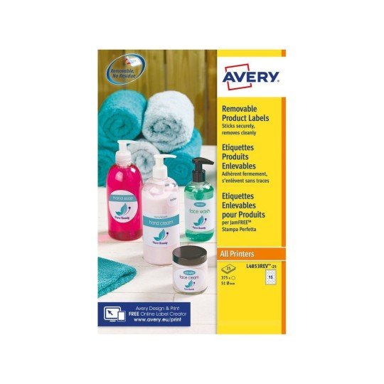 Afneembare ronde productetiketten L4853REV-25