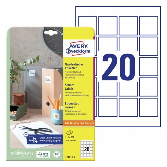 QR-code etiketten L7121-25 Inhoud: 500 Etiketten / 25 Vellen