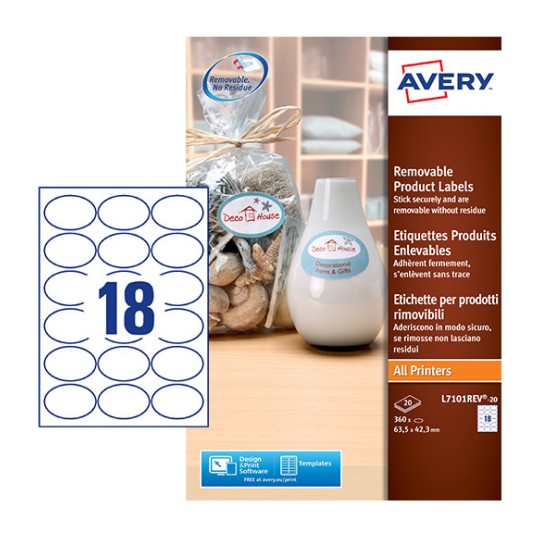 Productetiketten L7101REV-20 Inhoud: 360 Etiketten / 20 Vellen