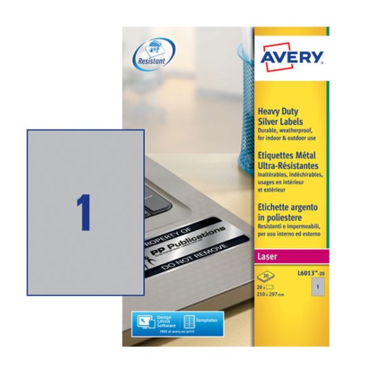 Inventaris etiketten L6013-20 Inhoud: 20 Etiketten / 20 Vellen