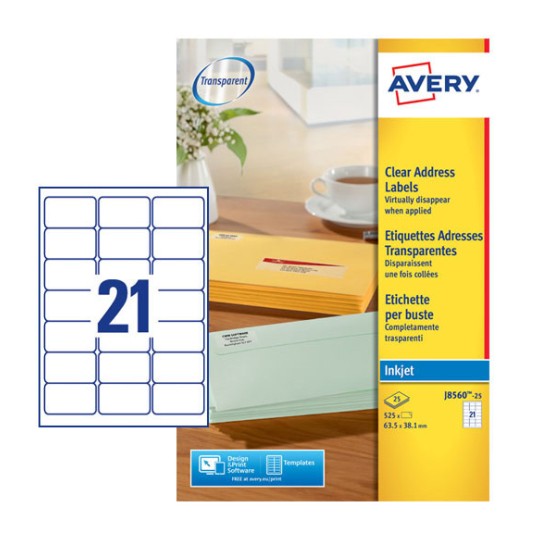 Adresetiketten J8560-25 Inhoud: 525 Etiketten / 25 Vellen