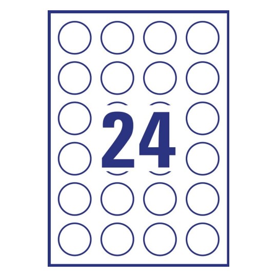 Afneembare ronde productetiketten L4851REV-25 Ø 37 mm