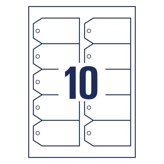 Hangkaartjes van stevige folie T3002-10 90 x 50 mm