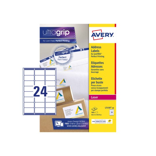 Adresetiketten L7159-40 Inhoud: 960 Etiketten / 40 Vellen