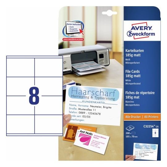 Flashcards C32254-25 Inhoud: 200 Kaarten / 25 Vellen