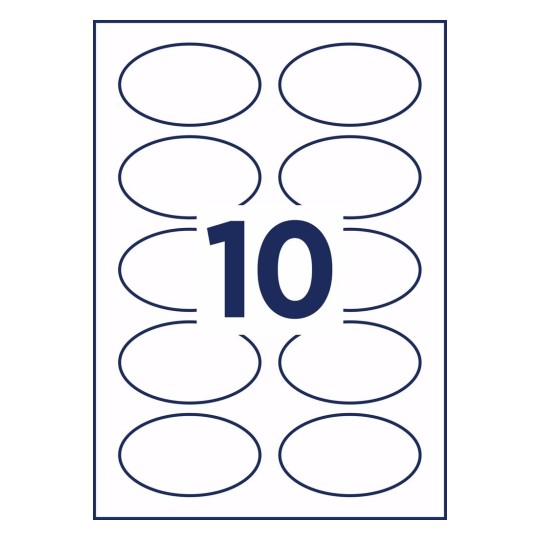 Zelfklevende ovale naambadges J4882-20 85 x 50 mm