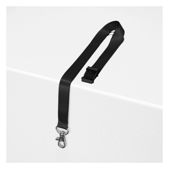 10 gerecyclede Lanyards van 100% gerecylced kunststof, zwart 4842N