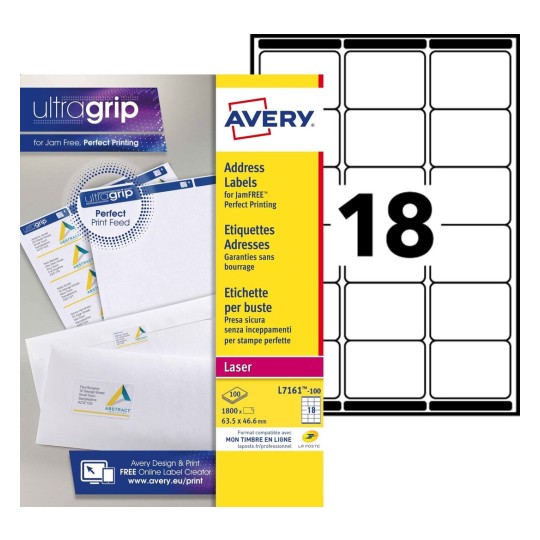 Adresetiketten L7161-100 Inhoud: 1.800 Etiketten / 100 Vellen