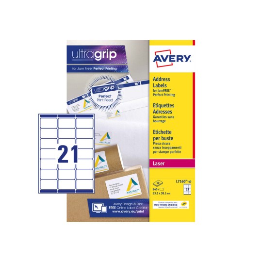 Adresetiketten L7160-40 Inhoud: 840 Etiketten / 40 Vellen