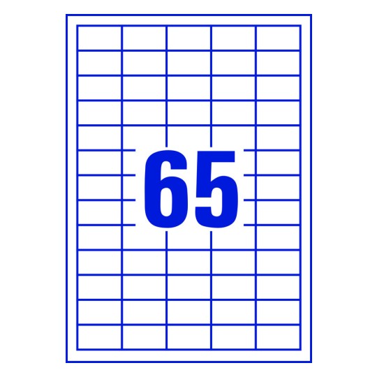 Lijntekening LR3666, 65 etiketten op een vel