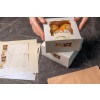Toepassing op gebaksdoos parelmoerkleurig materiaal