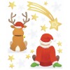 Raamfolie kerstman met rendier 52299
