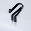 10 gerecyclede Lanyards van 100% gerecylced kunststof met dubbele karabijnhaak, zwart 4844