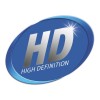 De afbeelding toont een logo voor hoge definitie (HD) met een blauwe achtergrond en de tekst 'HIGH DEFINITION'.