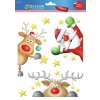 Raamfolie kerstman met rendieren 52953