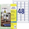 Weerbestendige etiketten J4778-10 Inhoud: 480 Etiketten / 10 Vellen