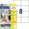 Gerecyclede universele etiketten, 10 vel LR3427-10 Inhoud: 80 Etiketten / 10 Vellen