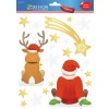Raamfolie kerstman met rendier 52299
