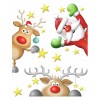 Raamfolie kerstman met rendieren 52953