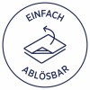 Het beeld toont een pictogram met de tekst 'Einfach Ablösbar', wat aangeeft dat iets gemakkelijk te verwijderen is. Het pictogram laat een soort van verpakking zien die kan worden losgetrokken.